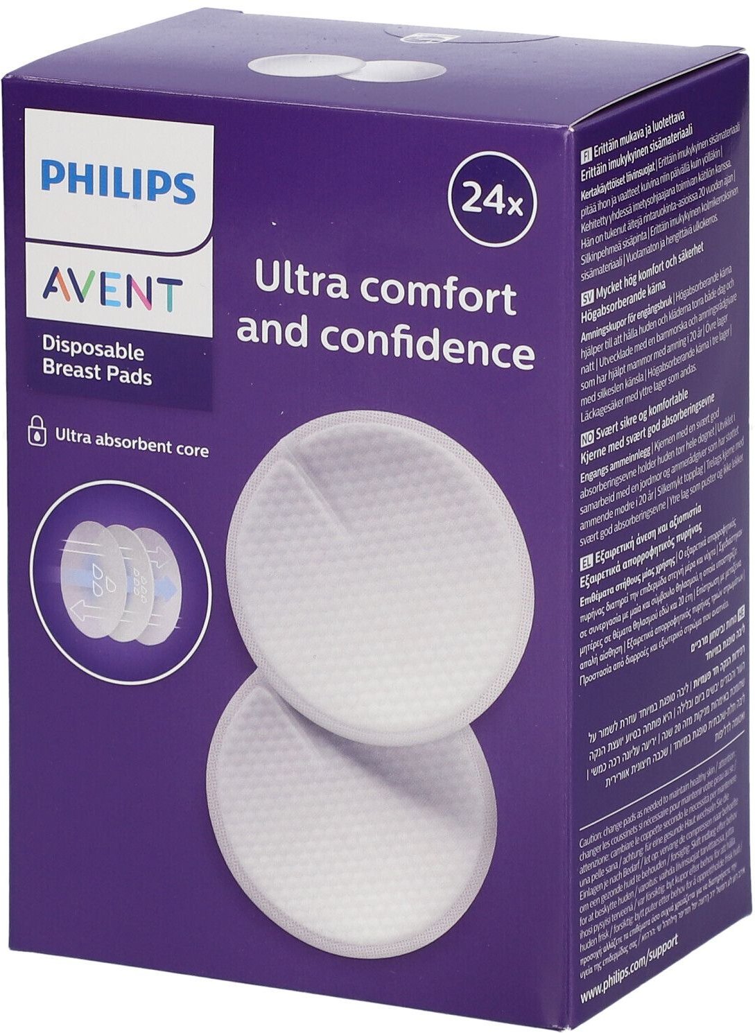 Avent Borstkompressen Wegwerp Dag & Nacht Scf254/24 24 St Kompressen