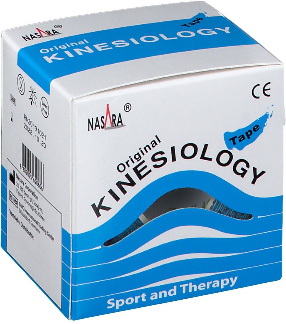 Nasara Kinesiologie Tape 5 cmx5 m blau 1 St Verband
