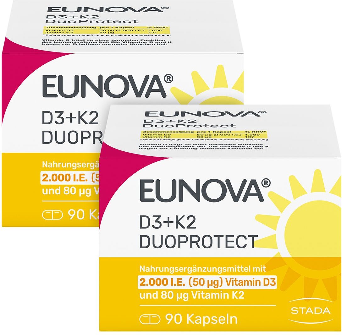 Thumbnail - Eunova DuoProtect D3+K2 2000 I.e./80 µg Kaps.Kombi 2x90 St Kapseln