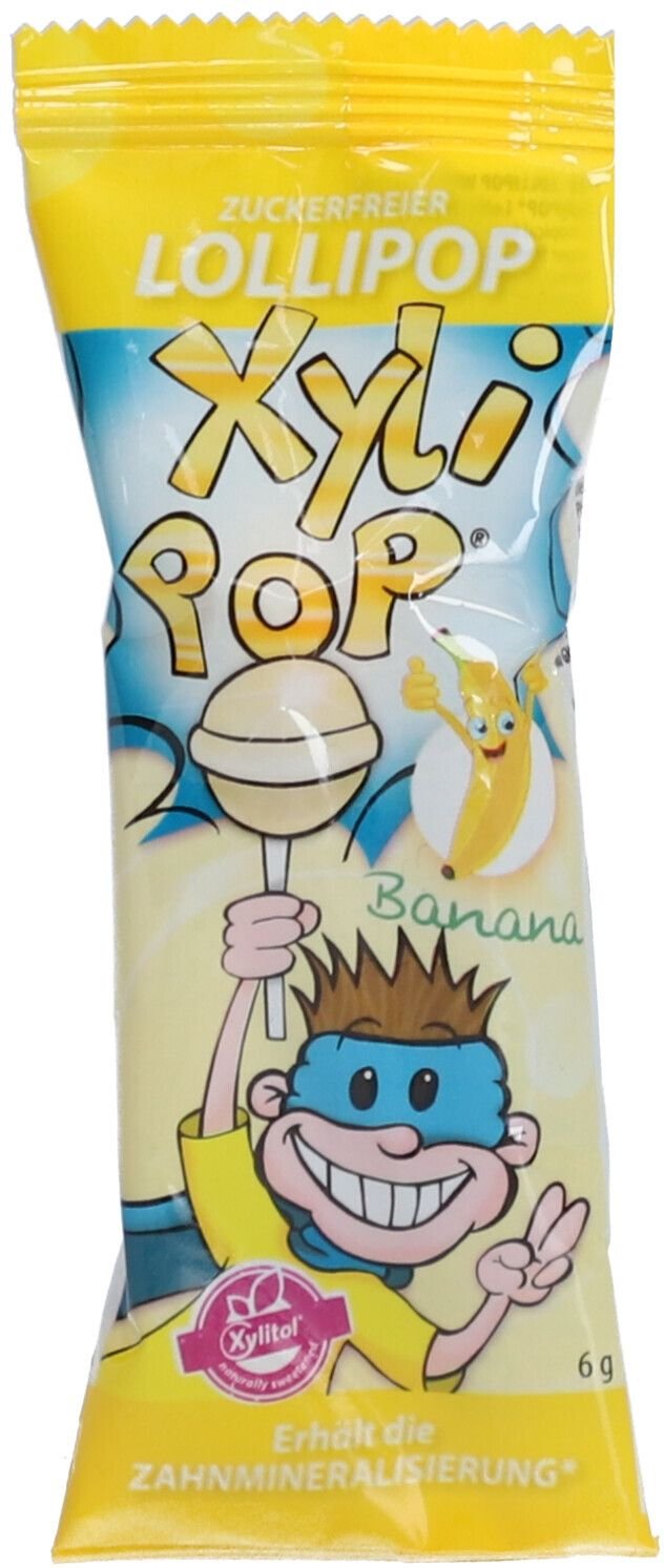 Miradent XyliPOP Lolli Zahnpflegelolli Banane 1x6 g Bonbons
