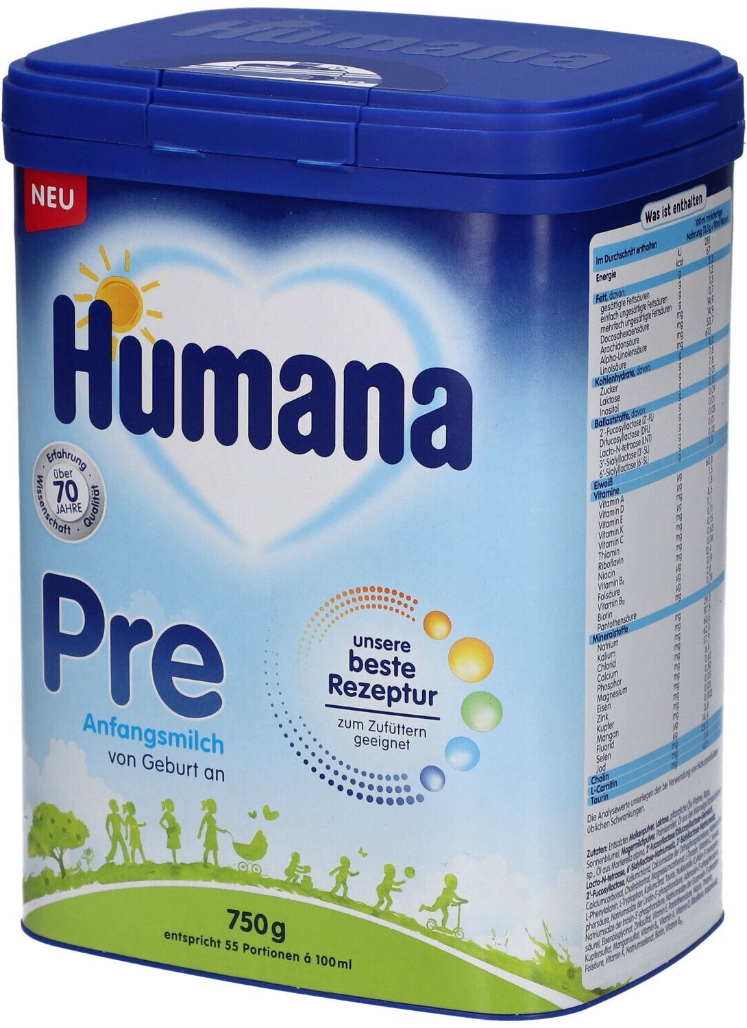 Humana PRE Anfangsmilch 5Hmo Pulver 750 g