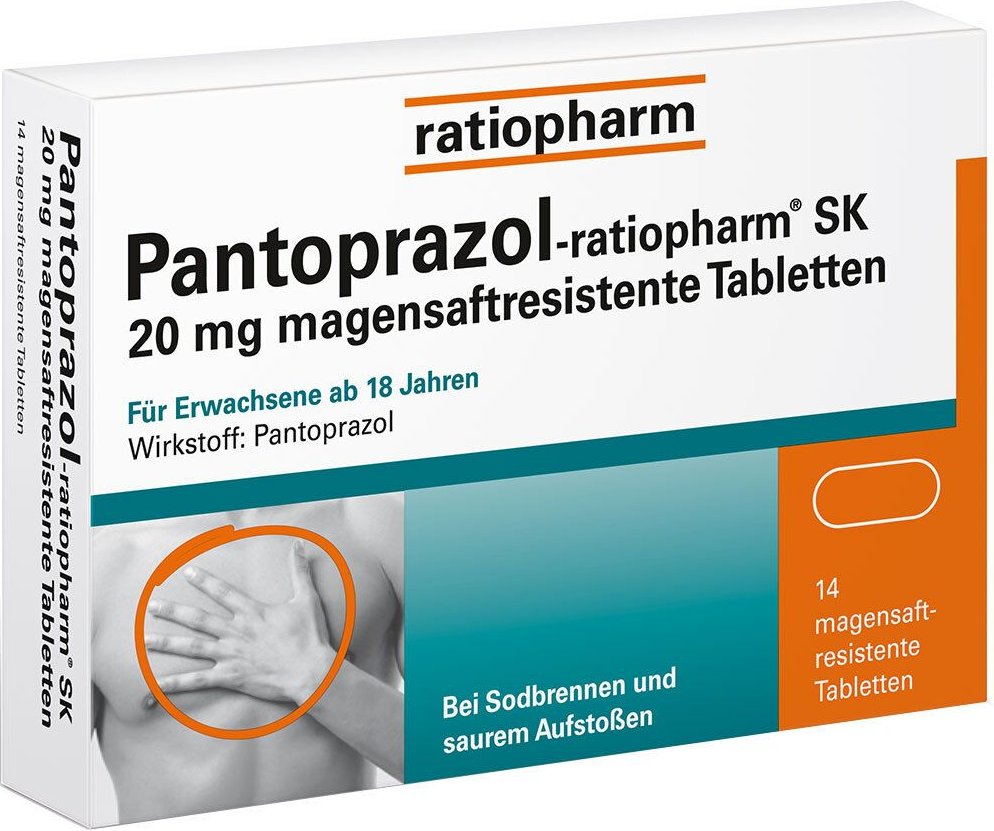 PANTOPRAZOL-ratiopharm SK 20 mg magensaftres.Tabl. 14 St Tabletten magensaftresistent