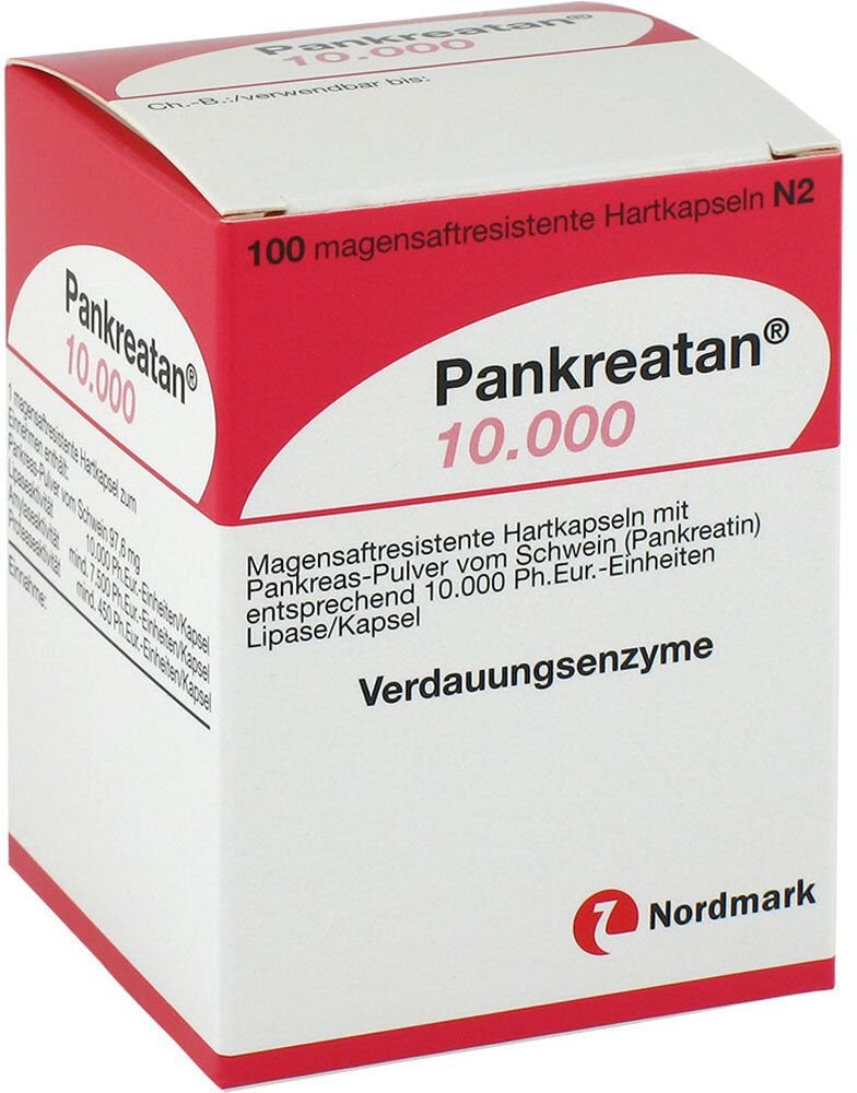 Pankreatan 10.000 magensaftresistente Hartkapseln 100 St Magensaftresistente