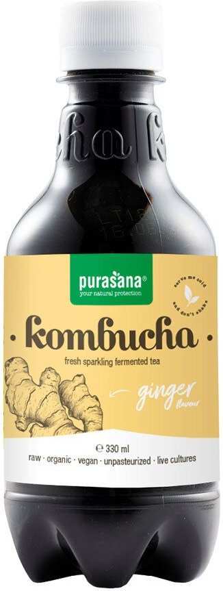 Purasana Kombucha Ginger Flavour Drink Bio 330 ml Getränk
