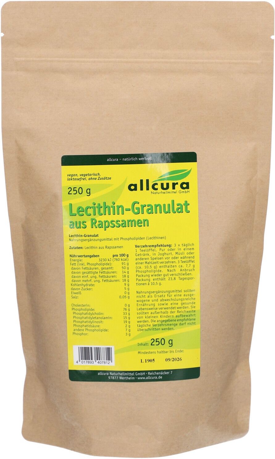 Lecithin Granulat aus Rapssamen 250 g