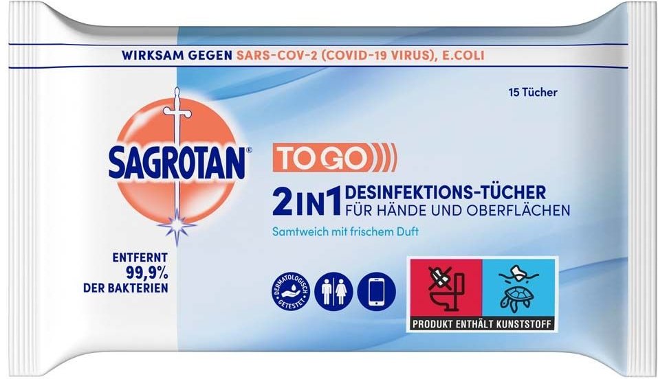 Sagrotan 2in1 Desinfektions-Tücher 15 St Tücher