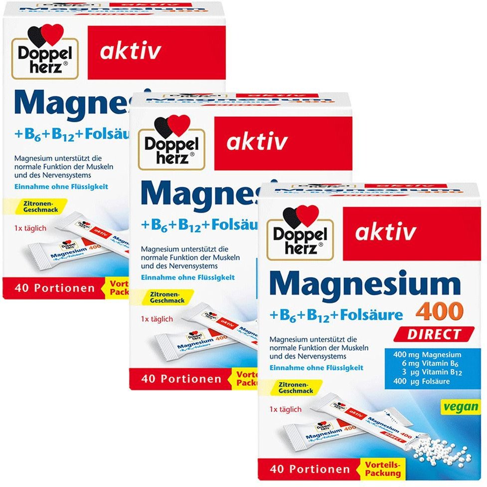 Thumbnail - Doppelherz Magn+B VIT Dire 3er-Pack 3x40 St Pellets