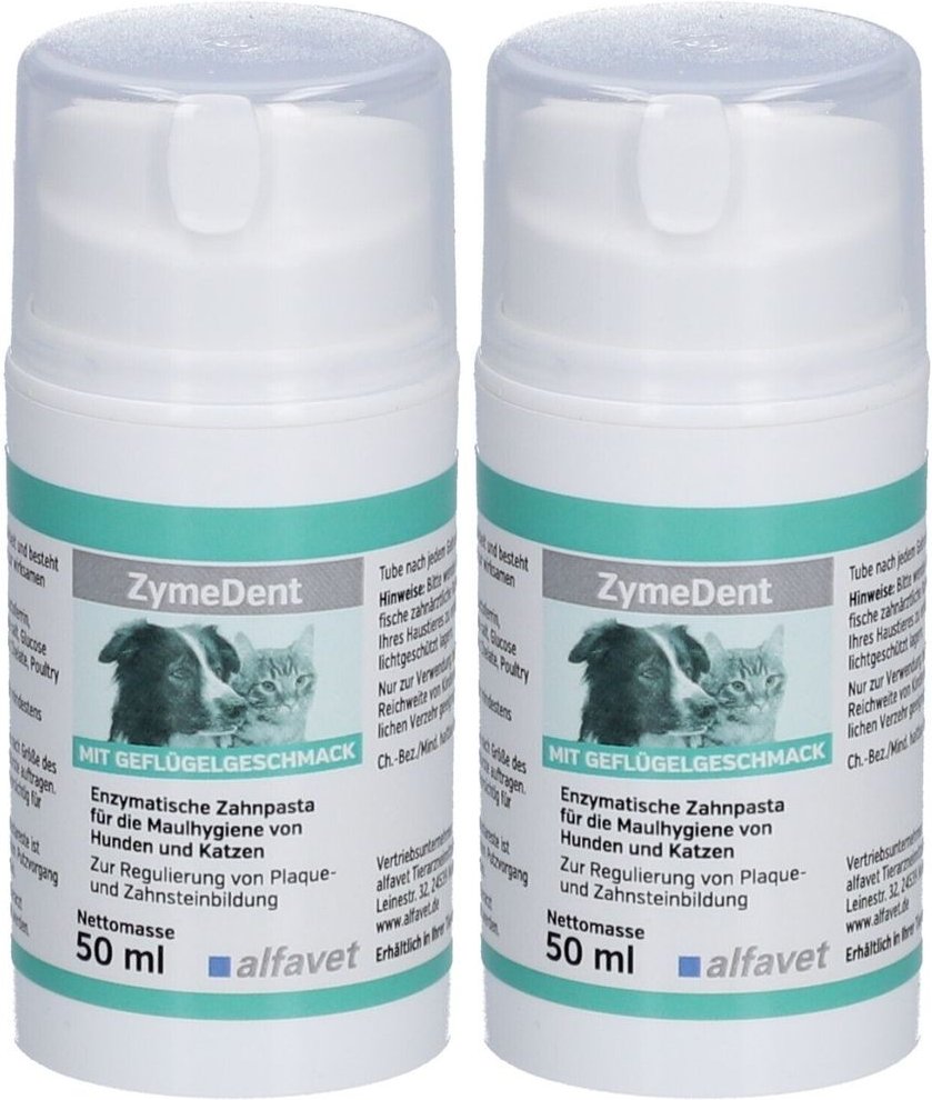 Zymedent enzymatische Zahnpasta f.Hunde/Katzen 2x 2x50 ml Tube