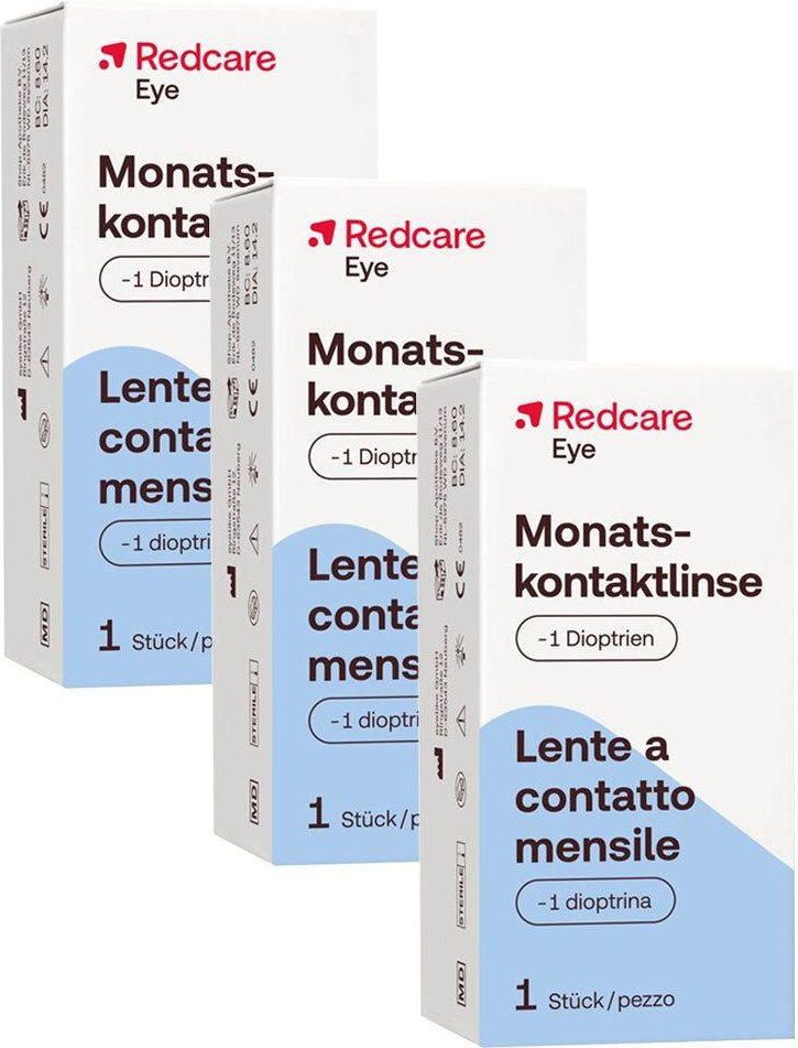 Redcare Monatslinse -1 3er-Pack 3x1 St Kontaktlinsen