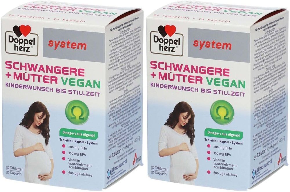 Thumbnail - Doppelherz Schwangere+Mütter vegan syst.Kombipack. x2 2x60 St Kombipackung