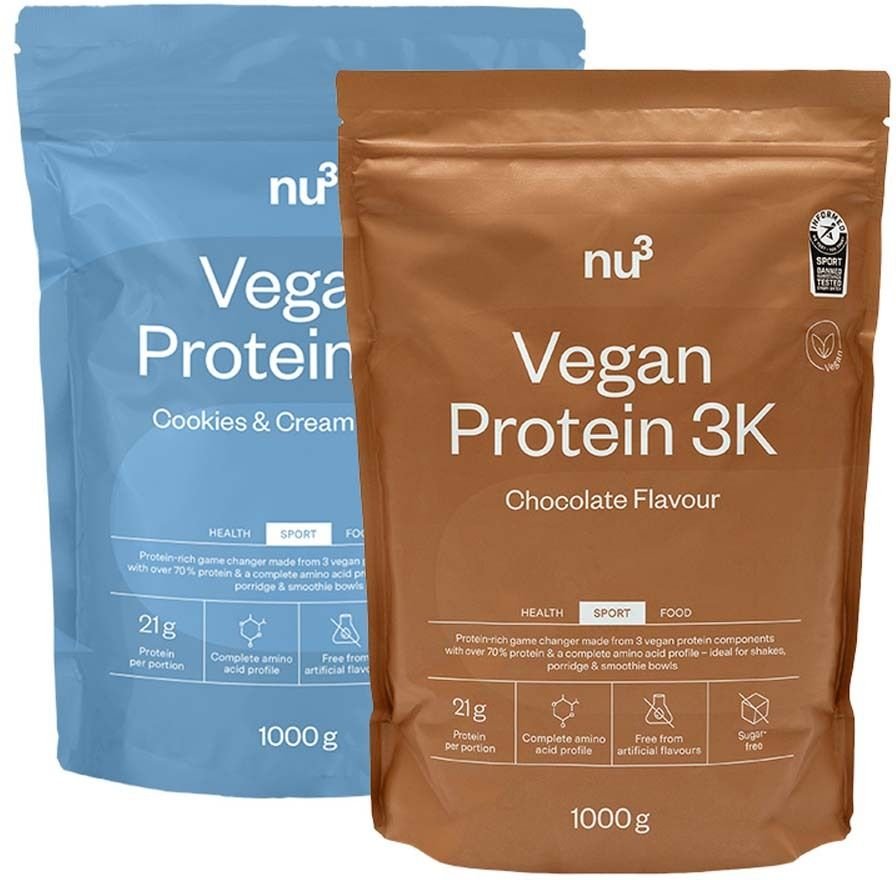 nu3 Vegan Protein 3K Probierpaket, Schoko & Cookies-Cream 1 St Set