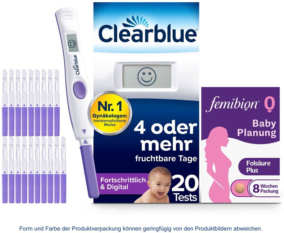 Clearblue Ovulationstest fortschrittlich & digital + Femibion 0 Babyplanung 1 St Set
