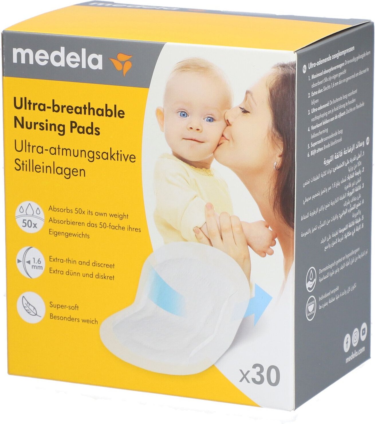 Medela Stilleinlage Einweg ultra-atmungsaktiv 30 St Stilleinlagen