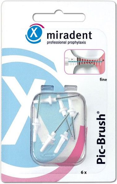 Miradent Interd.Pic-Brush Ersatzb.fein weiß 6 St Zahnbürste