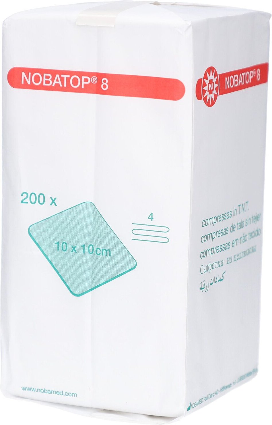 Nobatop 8 Kompressen 10x10 cm unsteril 200 St
