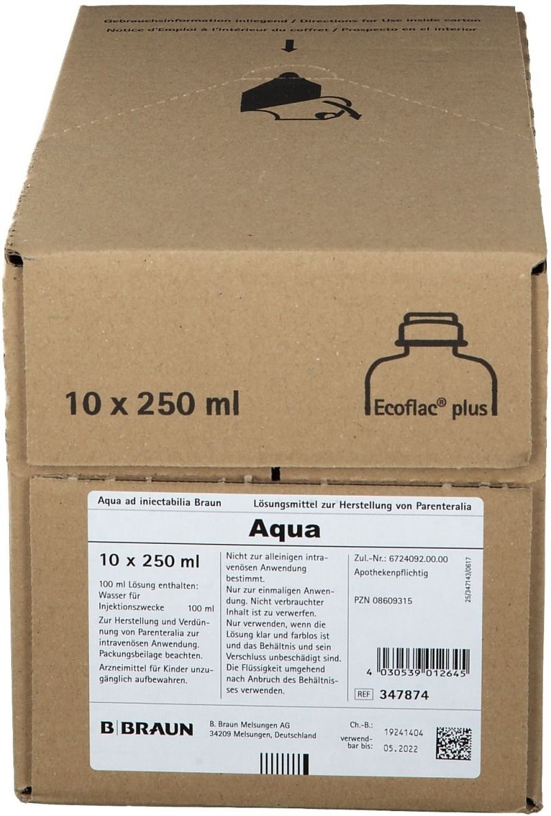 Aqua AD injectabilia Ecoflac Plus Infusionslsg. 10x250 ml Infusionslösung