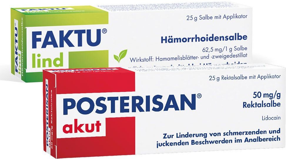 Thumbnail - Posterisan akut 50 mg/g Rektalsalbe & Faktu lind Hämorrhoidensalbe 2x25 g Salbe