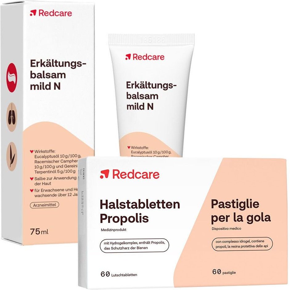 Redcare Halsschmerz-Spray + Halstabletten Propolis Erkältungsbalsam mild 1 St Set