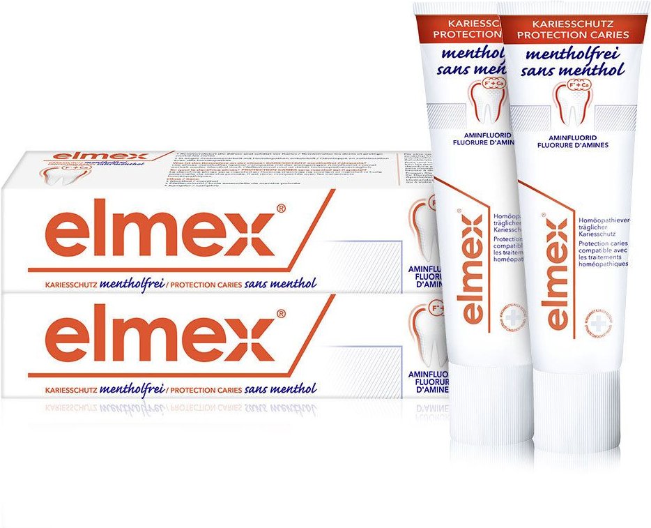 2x Elmex mentholfrei Zahnpasta m.Faltschachtel 2x75 ml
