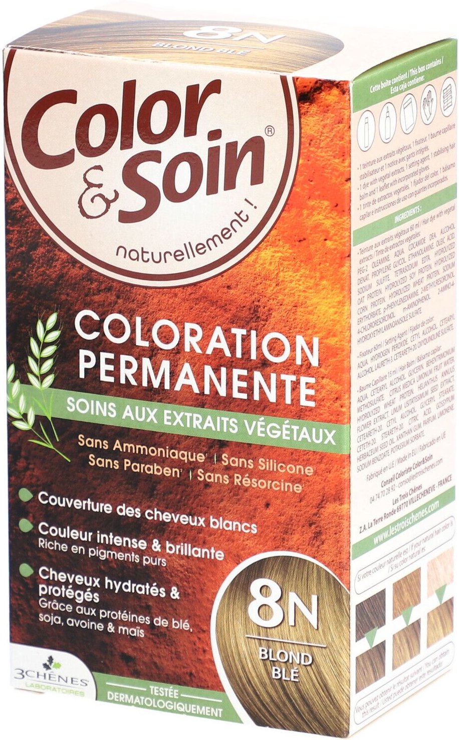 Color & Soin Coloration - permanente aux extraits végétaux. blond blé n° 8N é 135 ml Creme