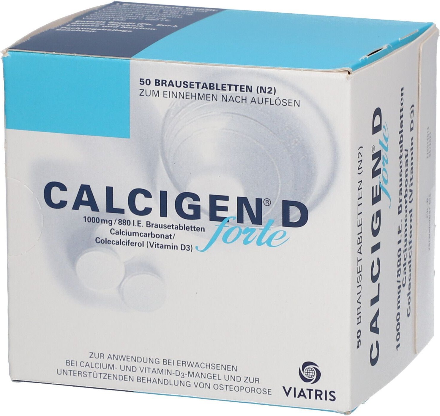 Calcigen D forte 1000 mg/880 I.e. Brausetabletten 50 St