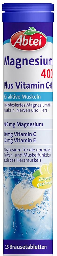Thumbnail - Abtei Magnesium 400 Plus Vitamin C+E Brausetabl. 15 St Brausetabletten