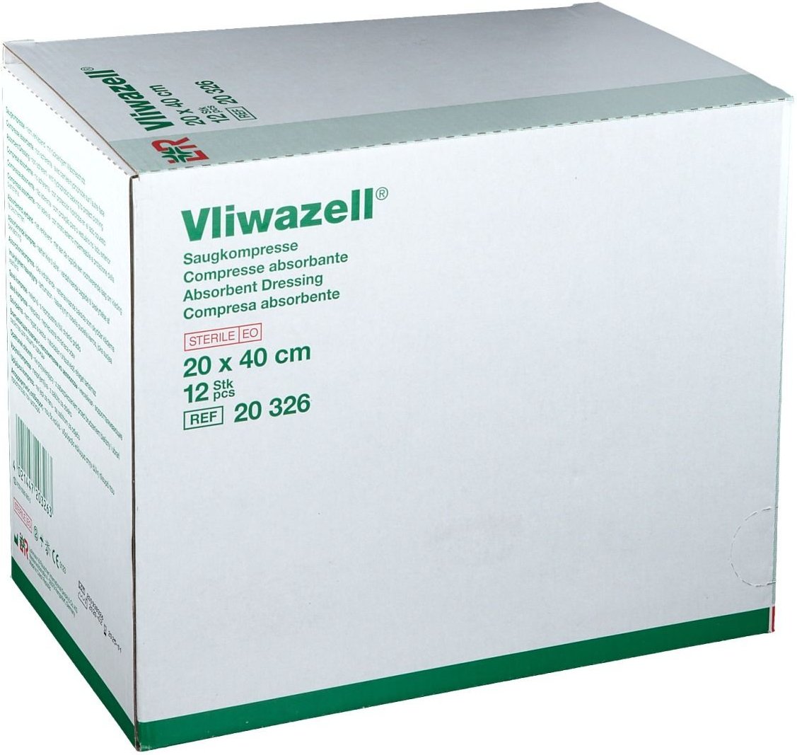 Vliwazell Saugkompressen steril 20x40 cm 12 St Kompressen