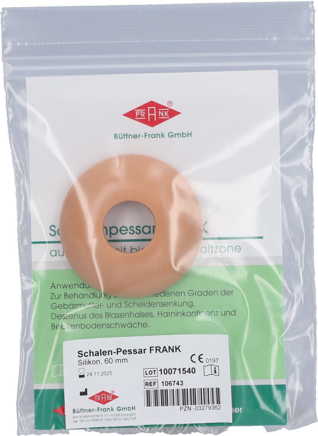 Falk Pessar Schale Silikon 60 mm