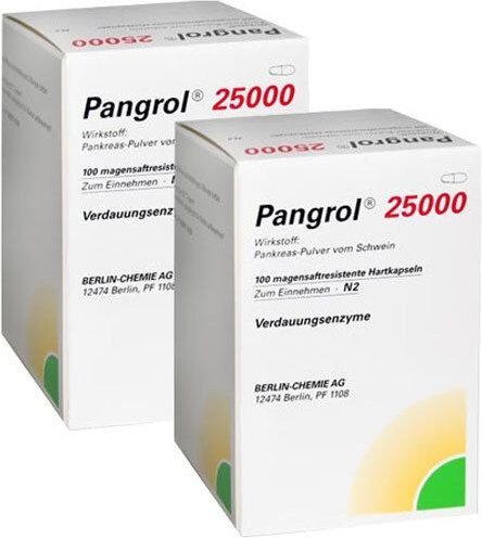 Pangrol 25.000 Hartkps.m.magensaftr.überz.Pell. 200 St Hartkapseln mit magensaftresistent überz. Pellets