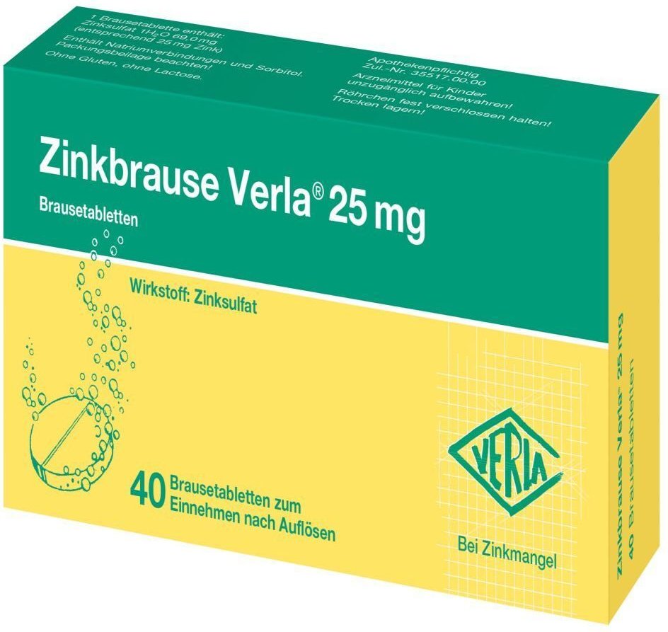 Zinkbrause Verla 25 mg Brausetabletten 40 St