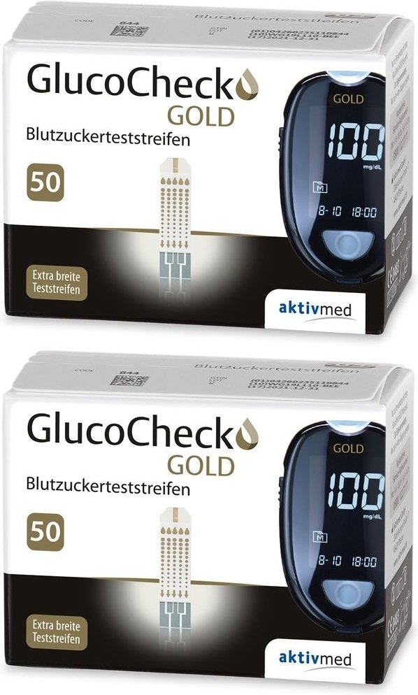 Glucocheck Gold Blutzuckerteststreifen 2x 2x50 St Teststreifen