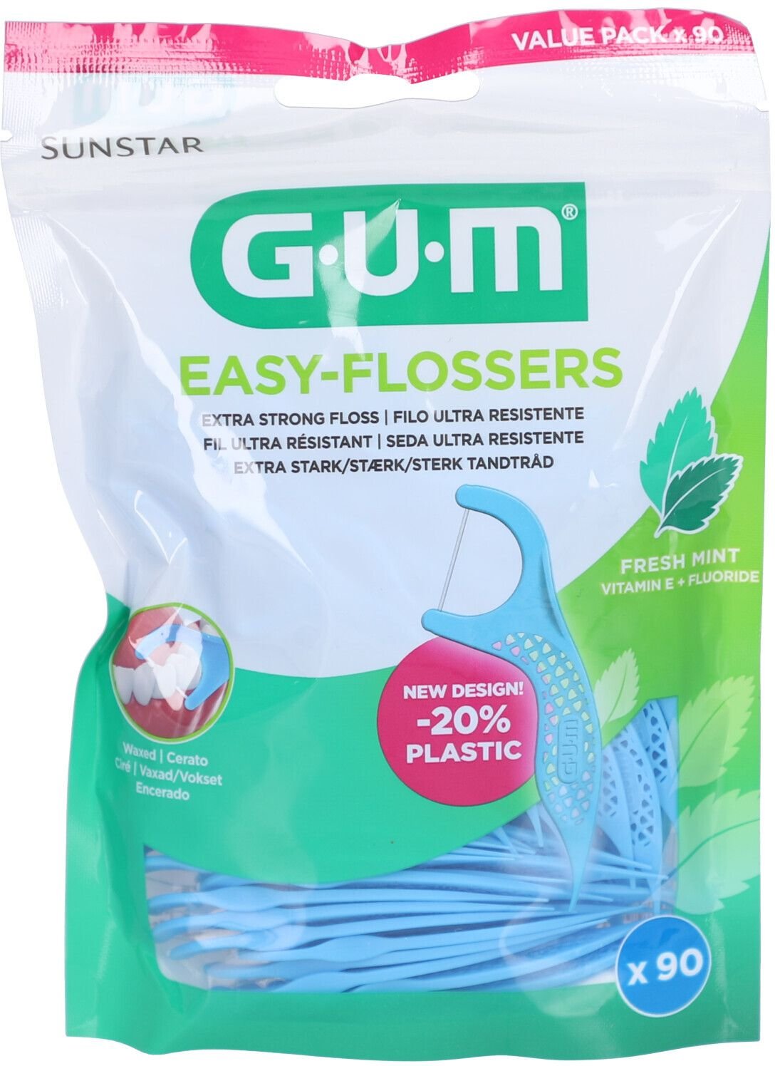 GUM Easy-Flossers Zahnseide inkl.Halter 90 St