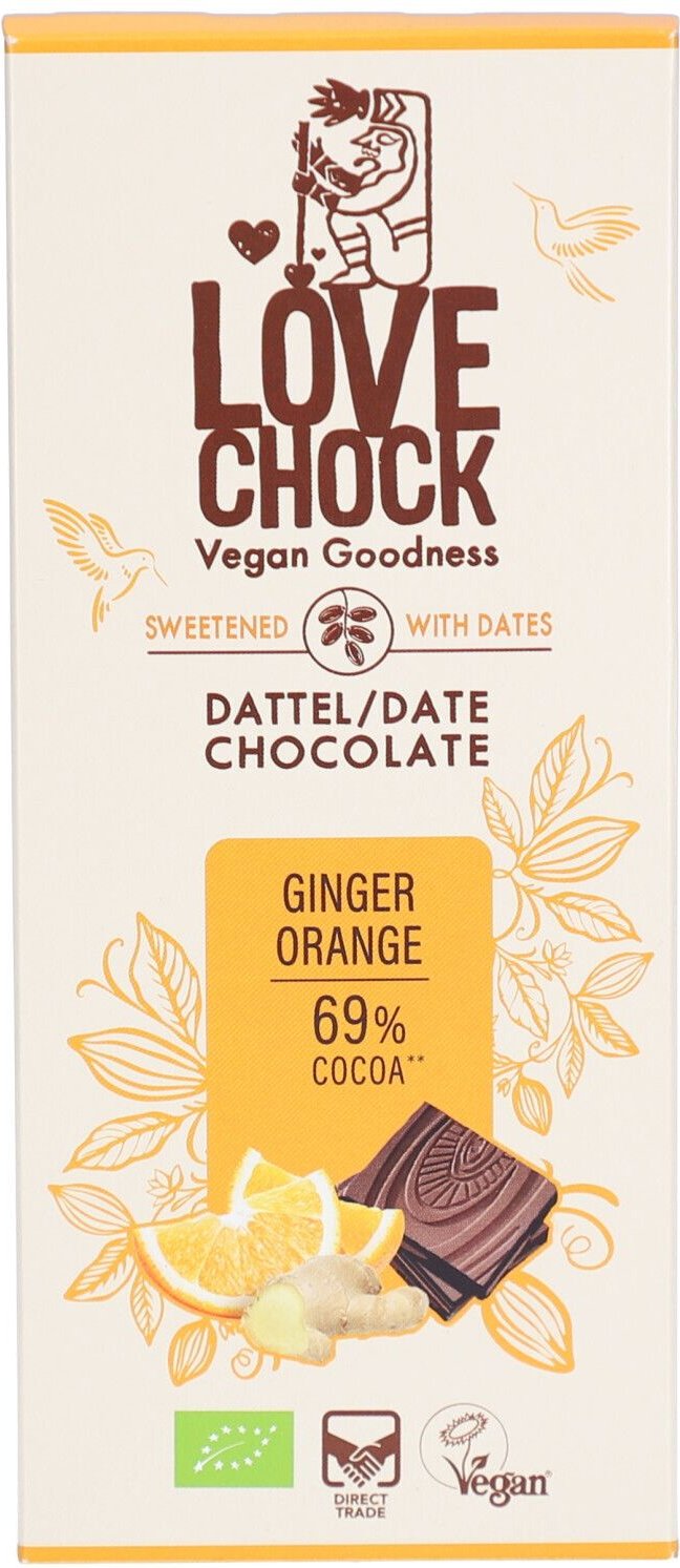 Lovechock Date Chocolate Ginger Orange 70 g Schokolade
