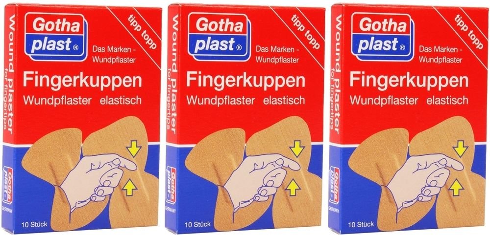 Gothaplast Fingerkuppenwundpfl.elastisch 2 Größen 3x 3x10 St Pflaster