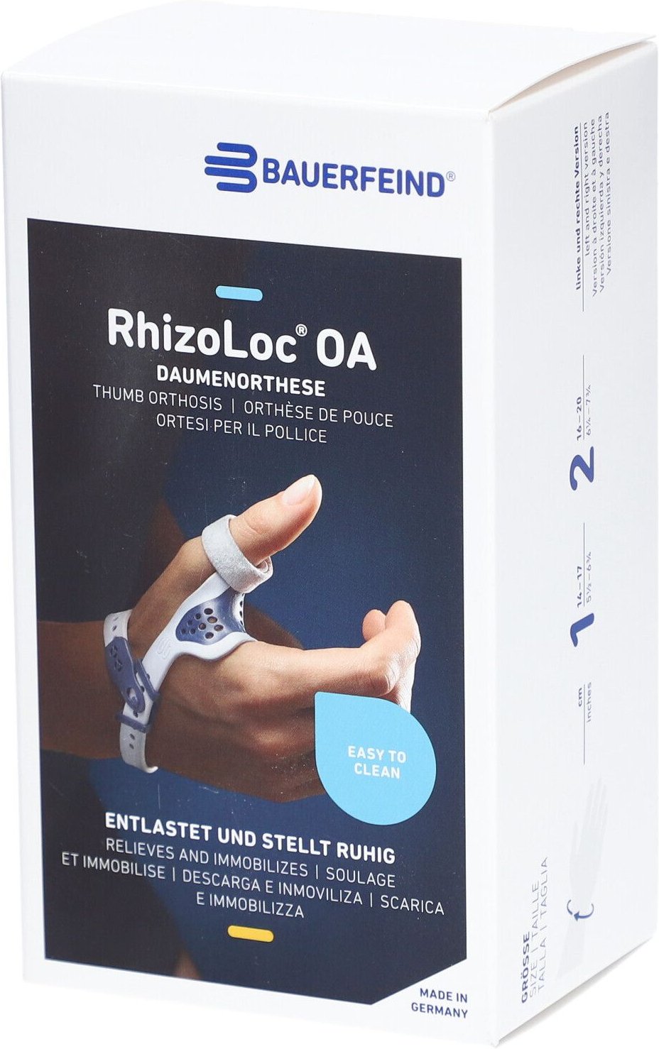 Rhizoloc OA Daumenorthesen links Gr.1 titan 1 St Bandage(s)