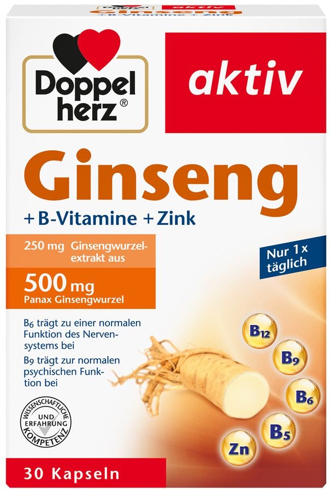Doppelherz Ginseng 250+B-Vitamine+Zink Kapseln 30 St