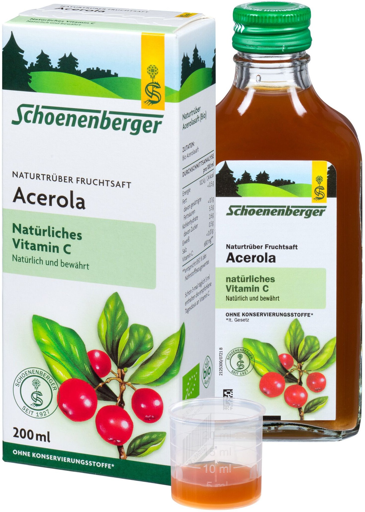 Acerolasaft Schoenenberger Bio 200 ml Saft