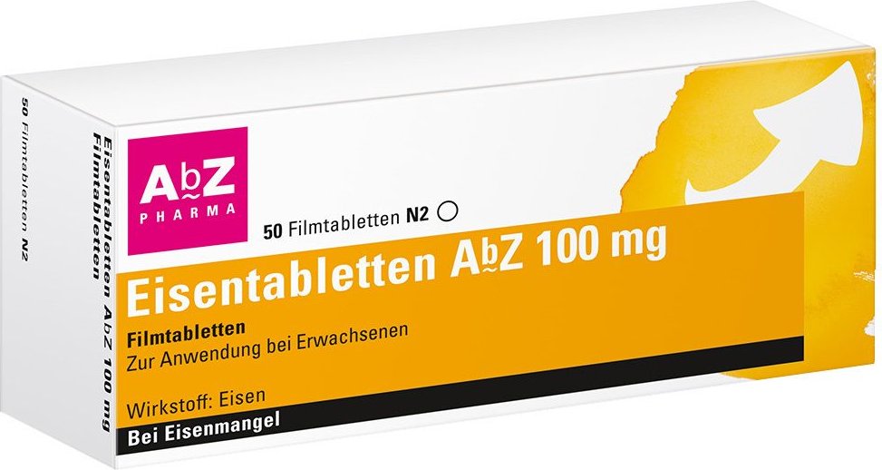Eisentabletten AbZ 100 mg Filmtabletten 50 St