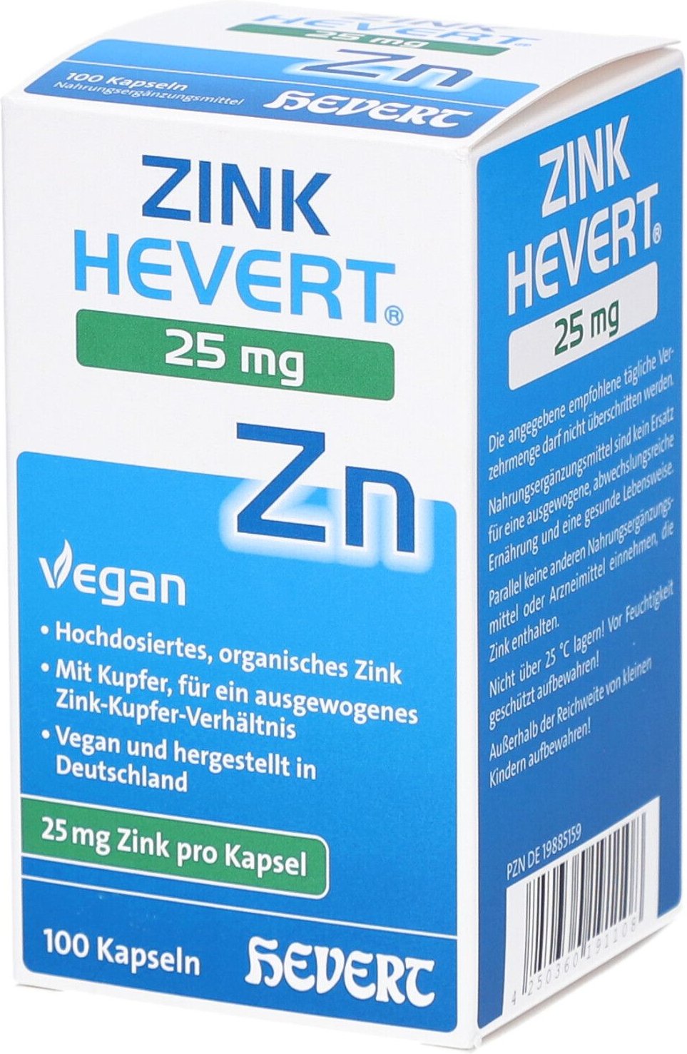 Thumbnail - Zink Hevert 25 mg Kapseln 100 St