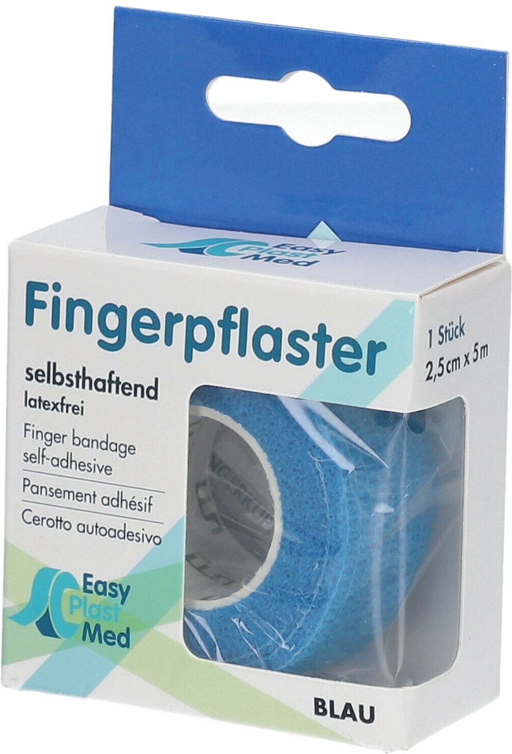 UM Easyplast Fingerpfl.selbsth.2,5cmx5m blau 1 St Pflaster