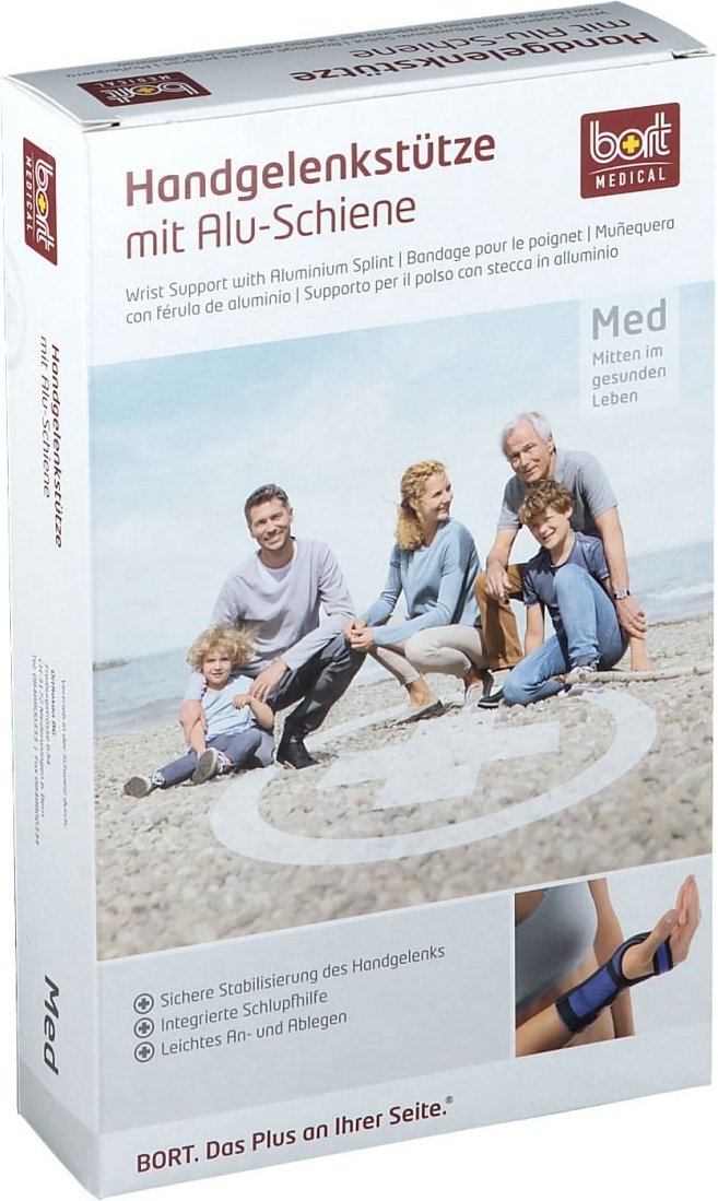 Bort Handgelenkstütze m.Aluschiene re.S schwarz 1 St Bandage(s)