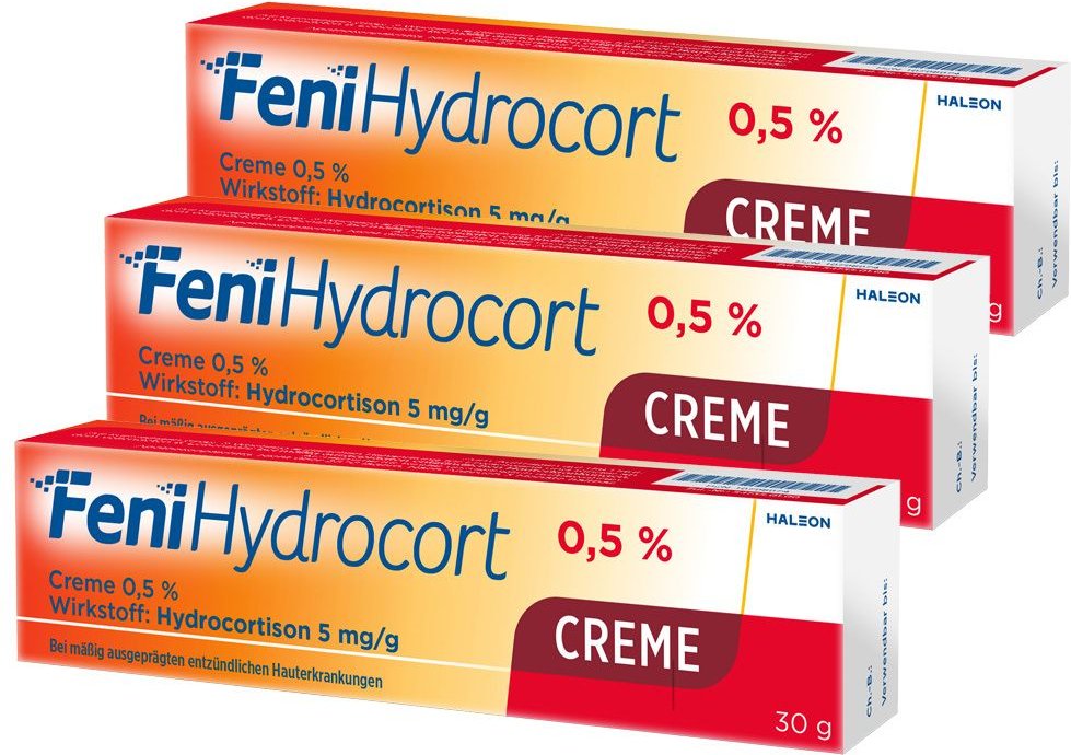 Thumbnail - FeniHydrocort Creme 0,5 %, Hydrocortison 5 mg/g Dreierpack 3x30 g