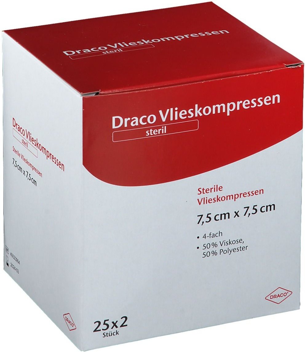 Vliesstoff-Kompressen 7,5x7,5 cm steril 4fach