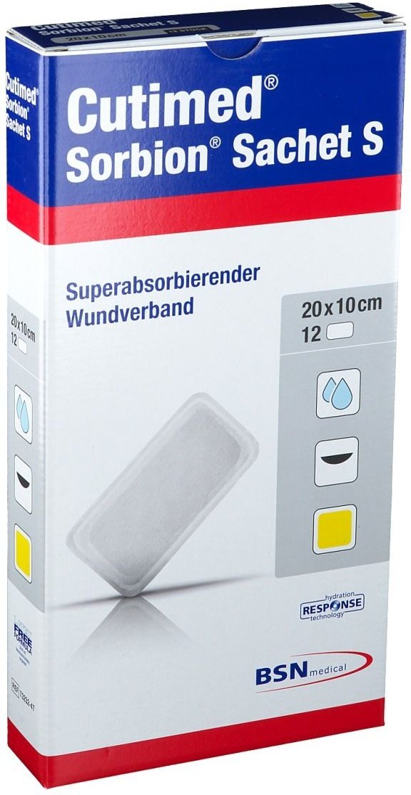 Cutimed Sorbion Sachet S Wundauflage 10x20 cm 12 St Pflaster