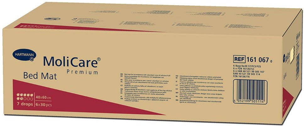 Molicare Premium Bed Mat 7 Tropfen 40x60 cm 6x30 St Unterlagen