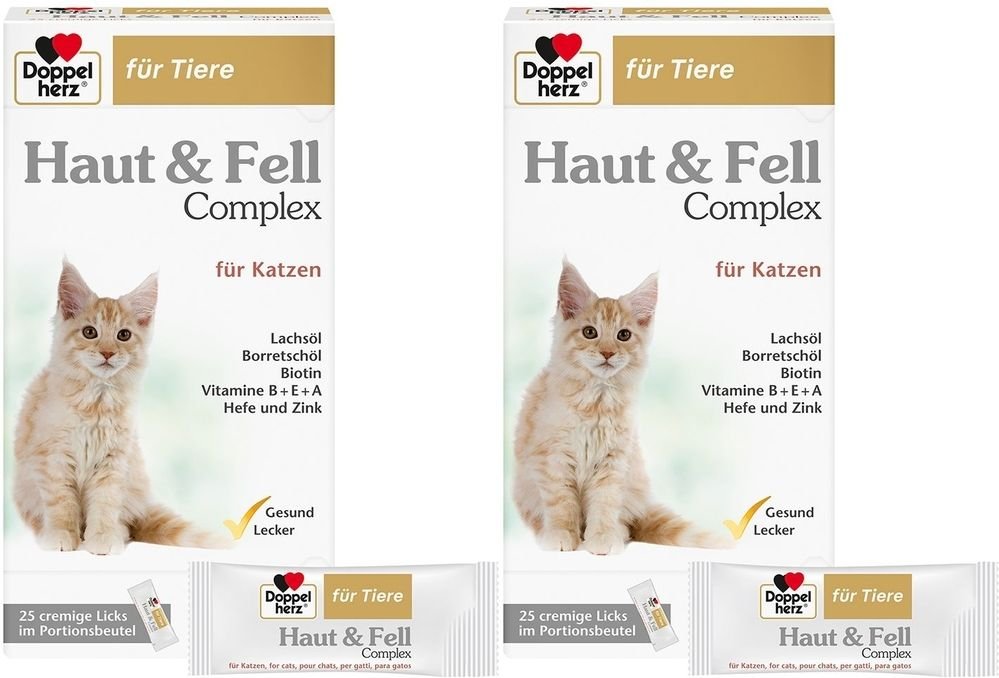 Doppelherz für Tiere Haut & Fell Complex Katzen Doppelpack 2x25 St Paste