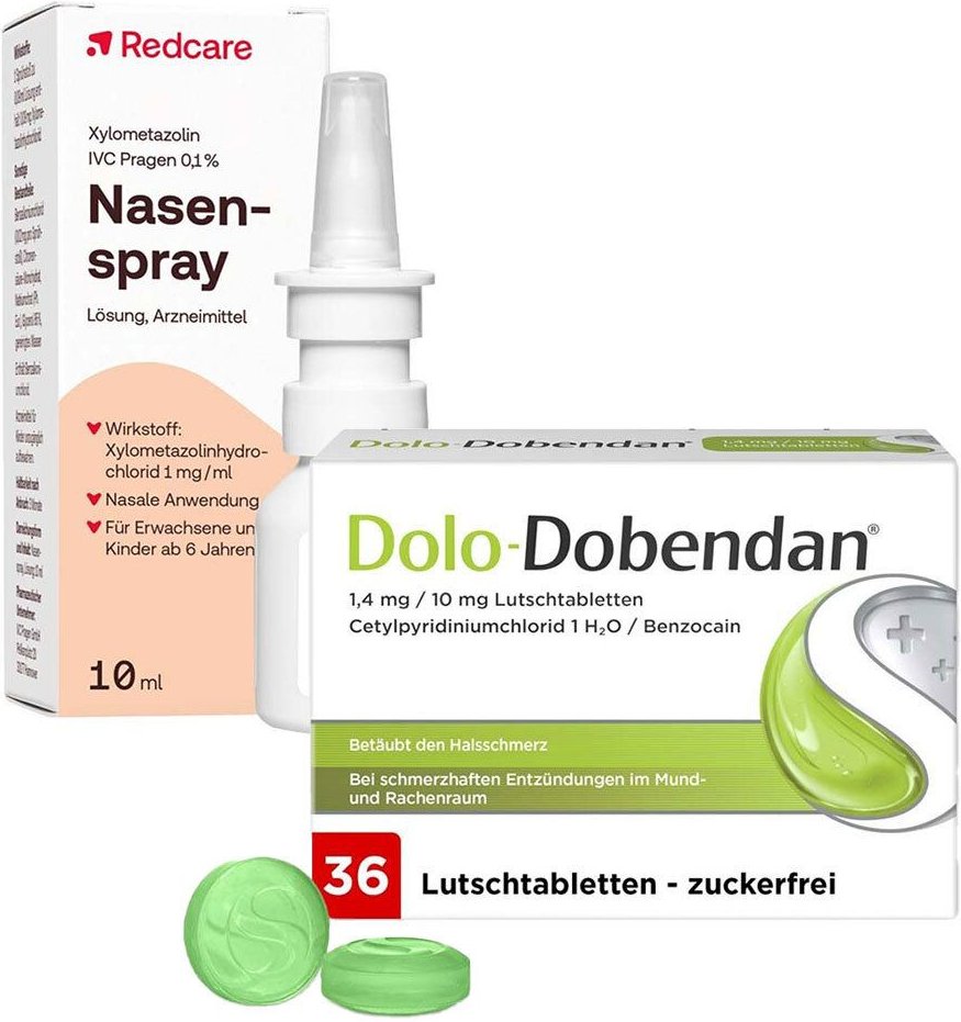 Dolo-Dobendan 1,4 mg/10 mg Lutschtabletten + Redcare Xylo 0,1 % Nasenspray 1 St