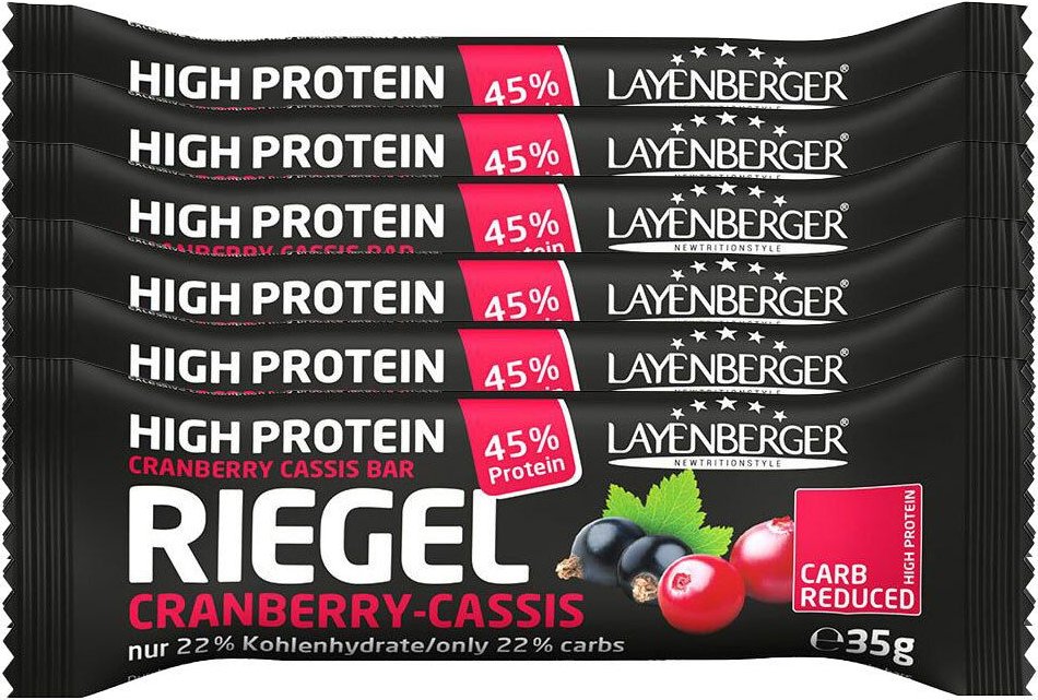Layenberger LowCarb.one Protein Riegel, Cranberry-Cassis 6x35 g Riegel