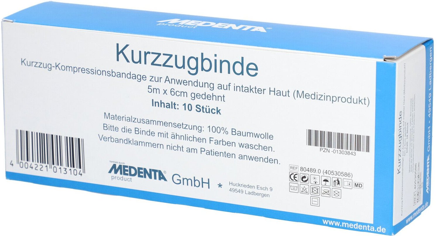 Kurzzugbinde 6 cmx5 m 10 St Binden