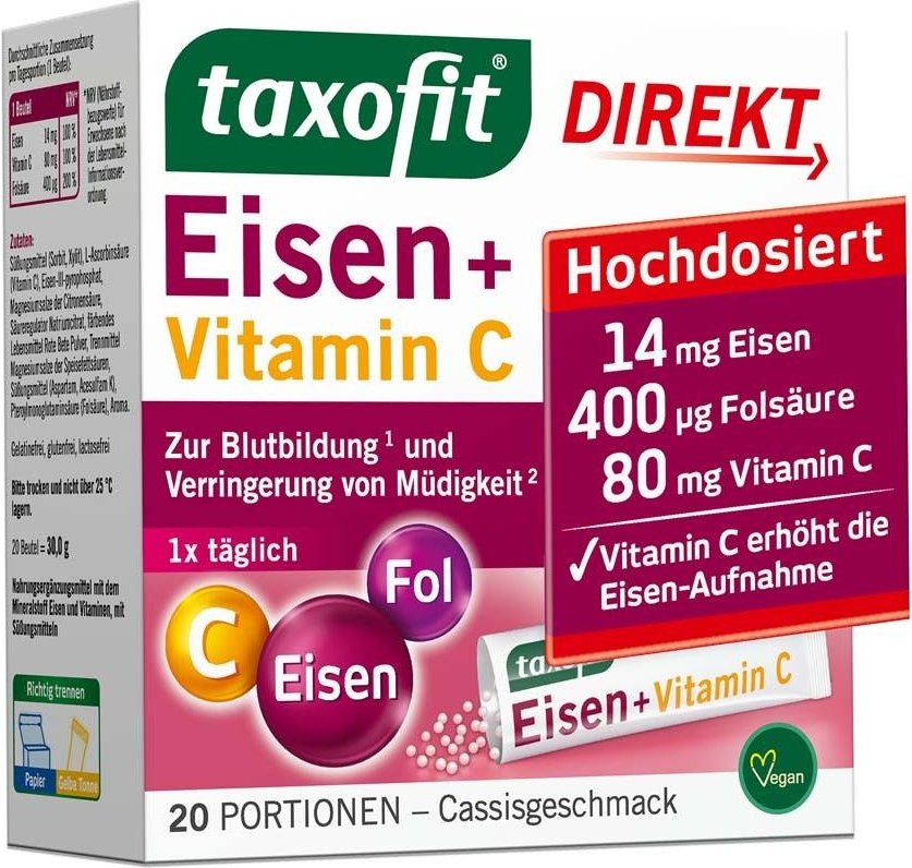 Taxofit Eisen+Vitamin C Direkt Granulat 20 St